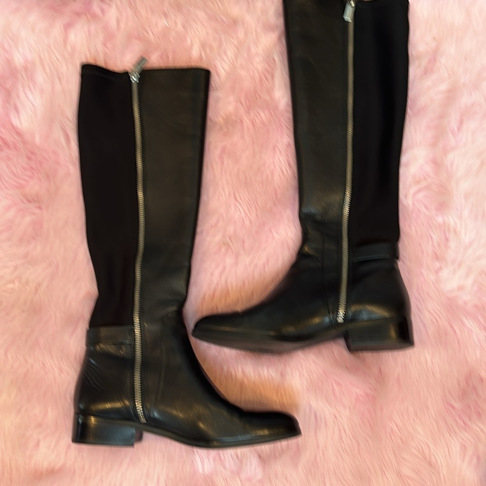 Michael Kors black leather heeled boots size 5.5 - Picture 5 of 7